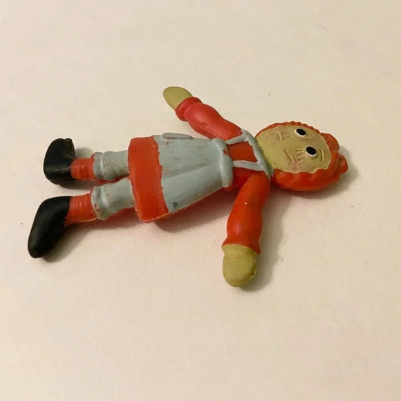 Vintage 1968 Raggedy Ann Doll Mini Rubber  Doll 2.25 Inch Toy Figure Hong Kong - Picture 9 of 11